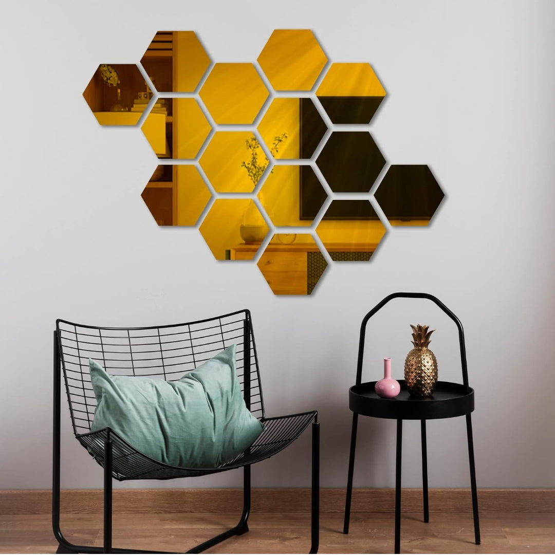 20 Golden Plastic Acrylic wall mirror